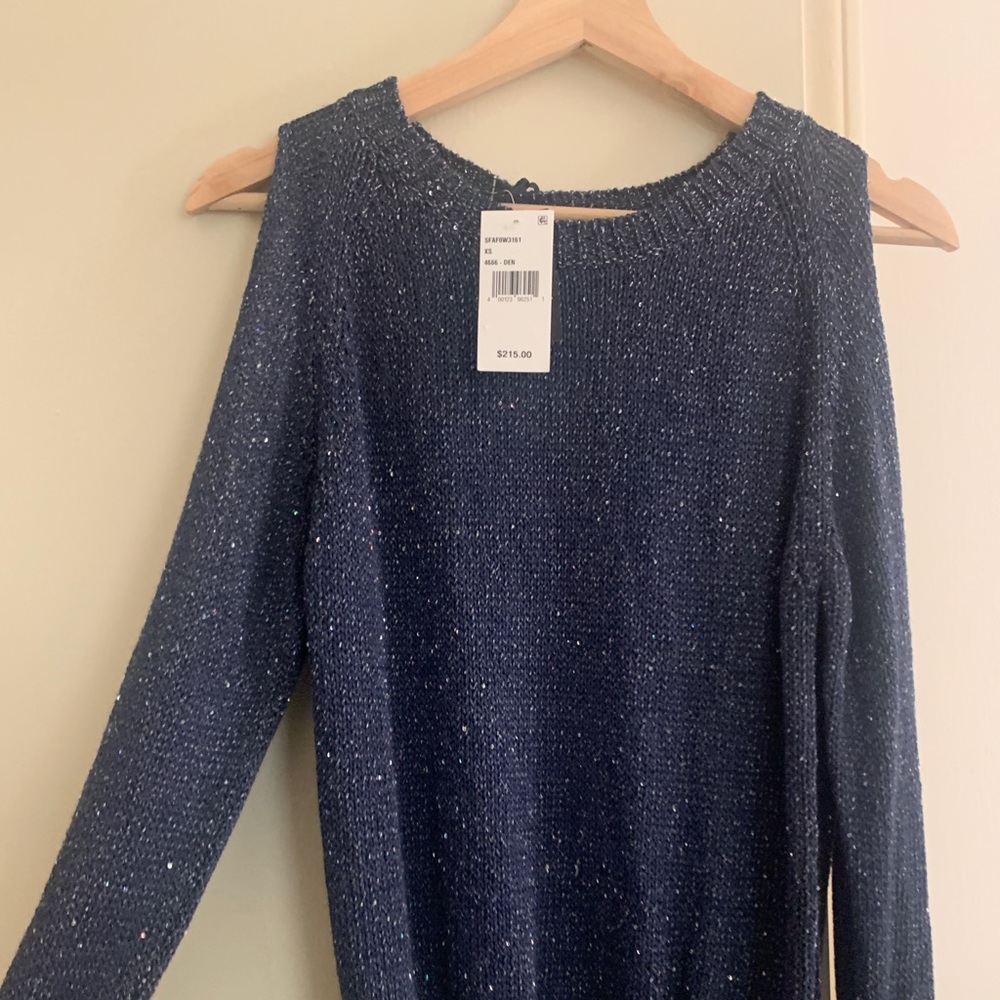 Beautiful sequins sweater w/ peek-a-boo shoulders